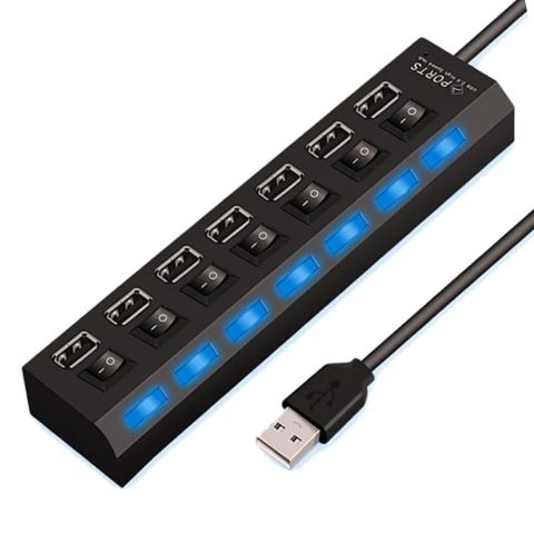 Régua Hub USB com 4 ou 7 Entradas USB 2.0 de Alta Velocidade - Star [ FRETE GRÁTIS ]