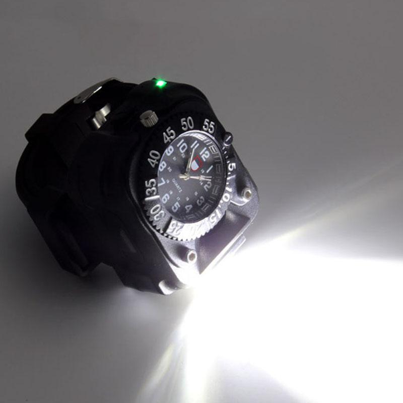 Relógio tático com lanterna e bússola - triptech