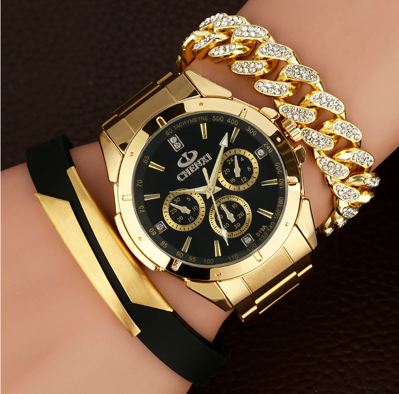 Relógio Masculino Majestic - kit relógio + 2 pulseiras