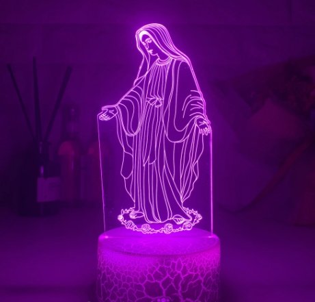 Luminária divina luz - decoração religiosa multicores recarregável
